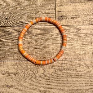 Clay bead bracelet! Orange and white homemade